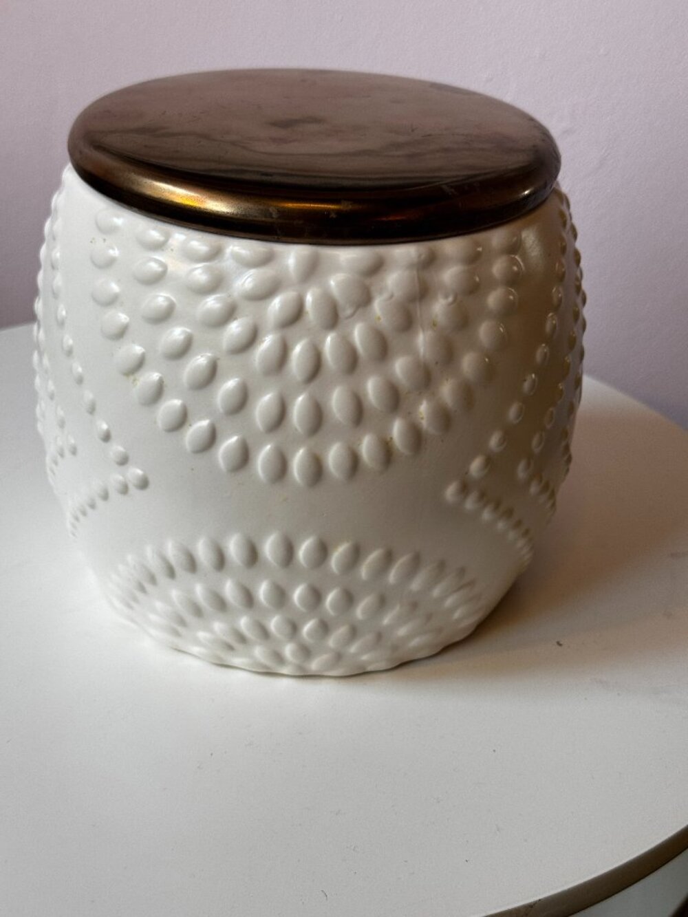 Threshold™ Barrel Shape Hobnail Design Stoneware Cookie Jar, Cream